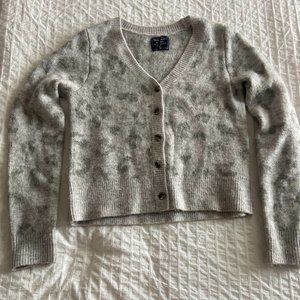 Abercrombie gray leopard cardigan